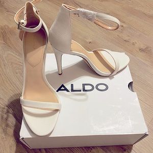ALDO CARAA  ANKLE-STRAP WHITE Sz 10